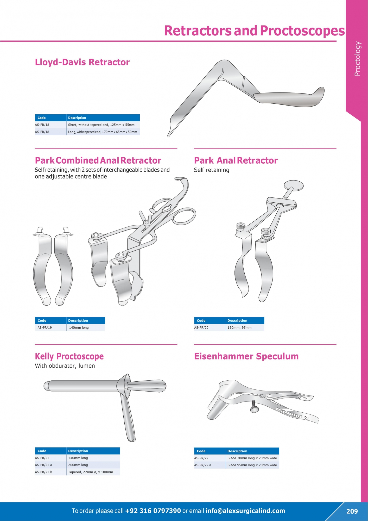 Retractors and Proctoscopes